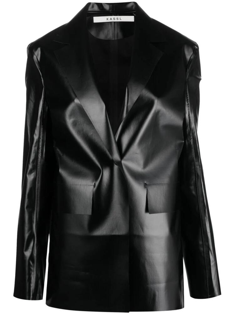 KASSL Editions high-shine single-breasted blazer - Black Cover