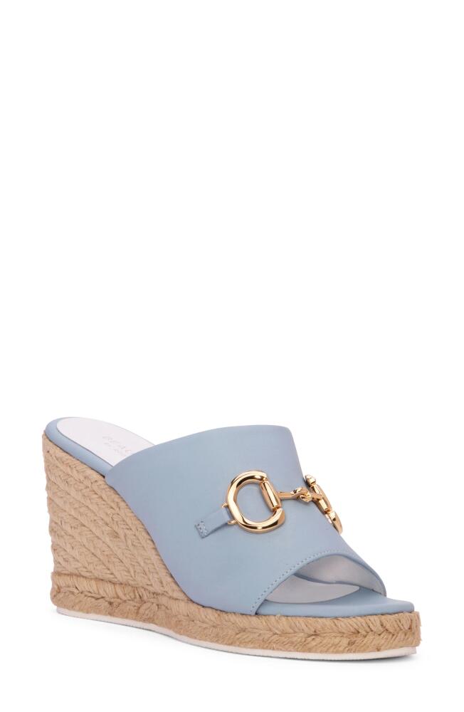 BEAUTIISOLES Norma Espadrille Platform Wedge Slide Sandal in Sky Blue Cover