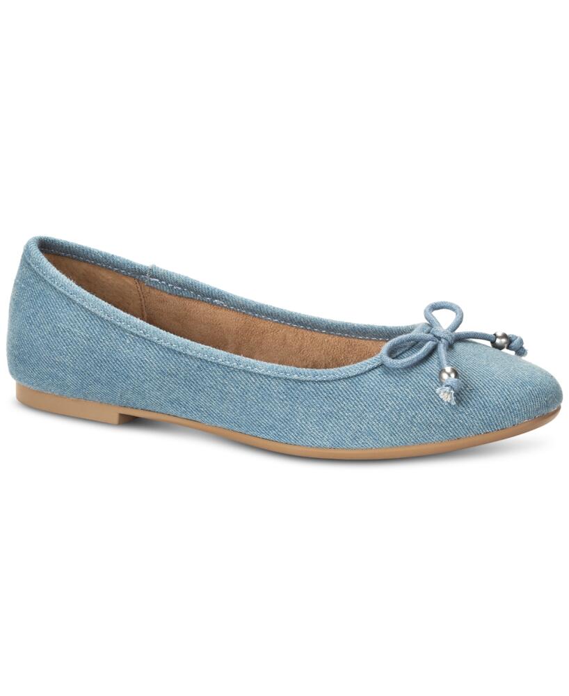 Style & Co Women's Monaee Bow Slip-On Ballet Flats, Created for Macy's - Light Denim Cover