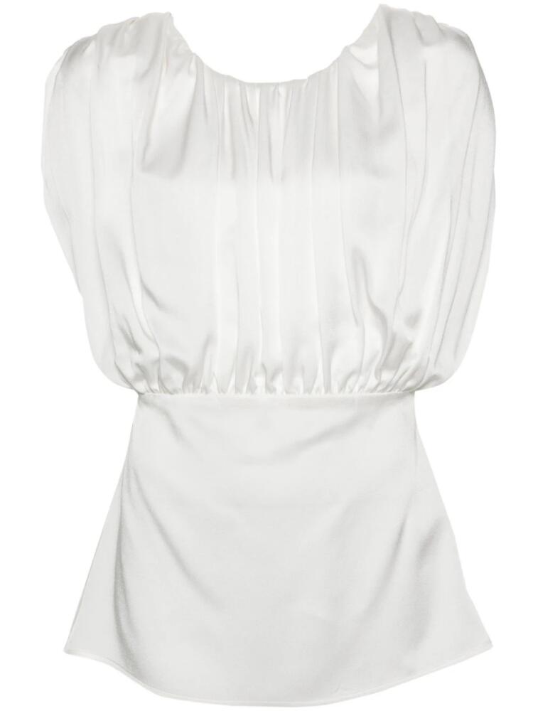 Jil Sander ruched-detailed sleeveless blouse - White Cover