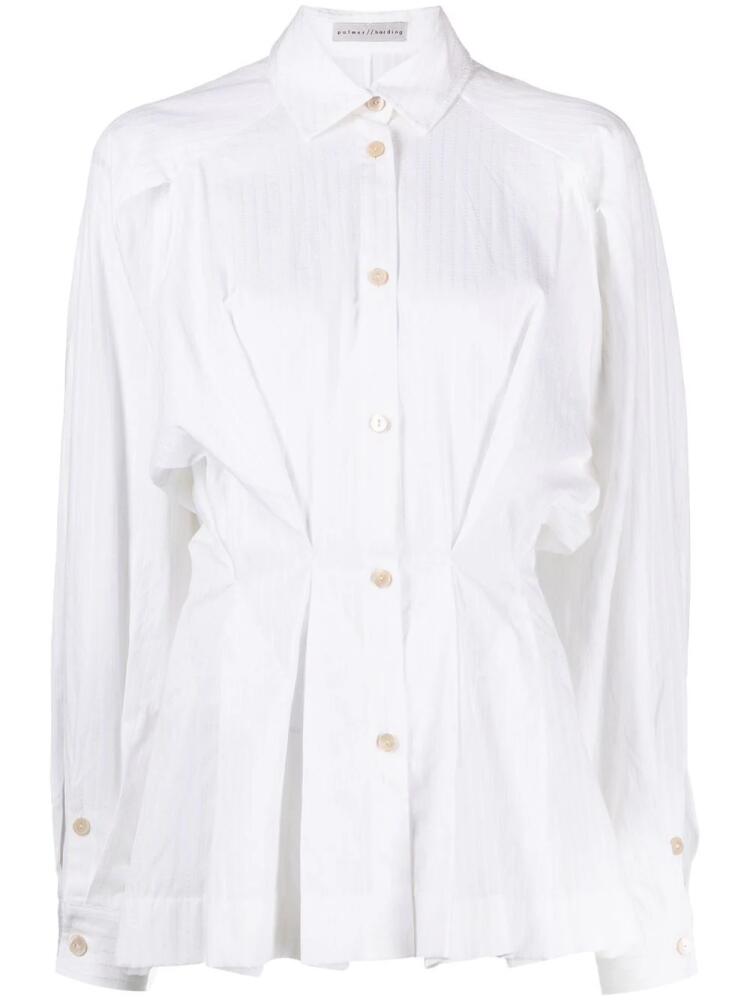 Palmer//Harding gathered-waist cotton shirt - White Cover