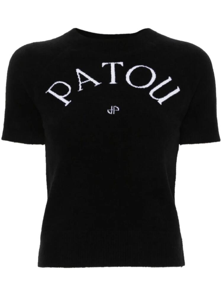 Patou logo-jacquard knitted top - Black Cover