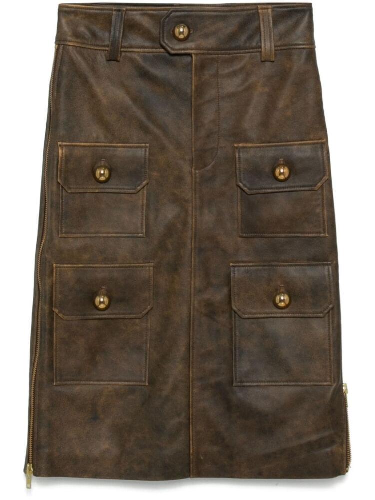 Vaquera leather skirt - Brown Cover