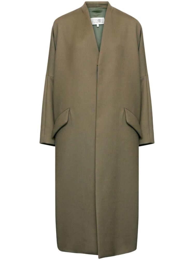 MM6 Maison Margiela collarless single-breasted jacket - Green Cover