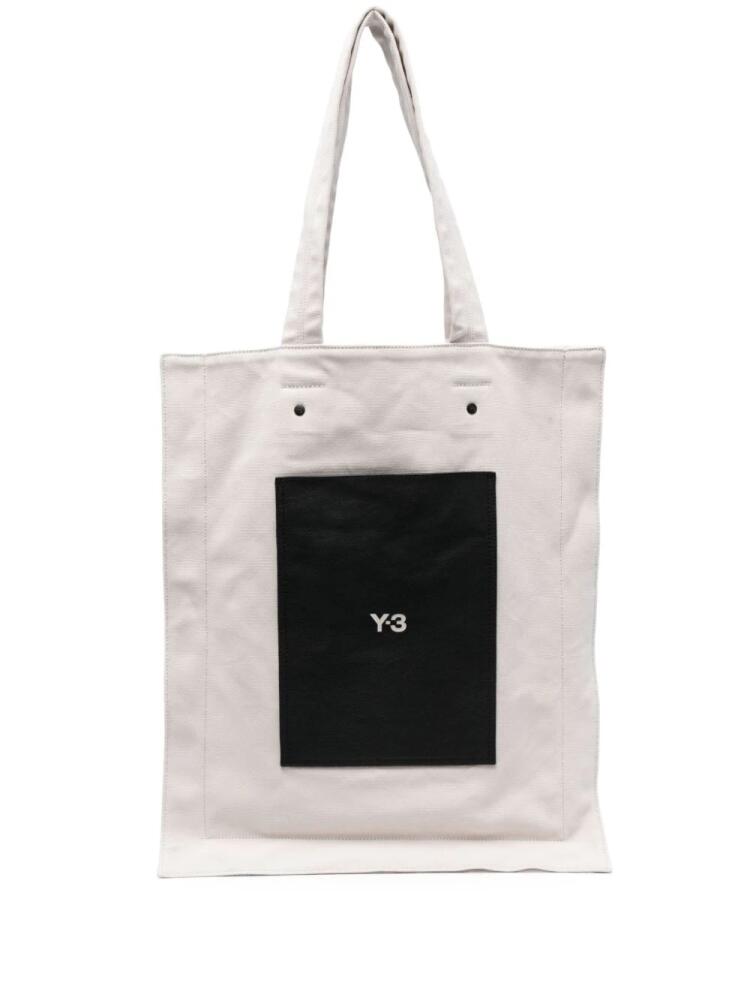 Y-3 Lux logo-print tote bag - Neutrals Cover