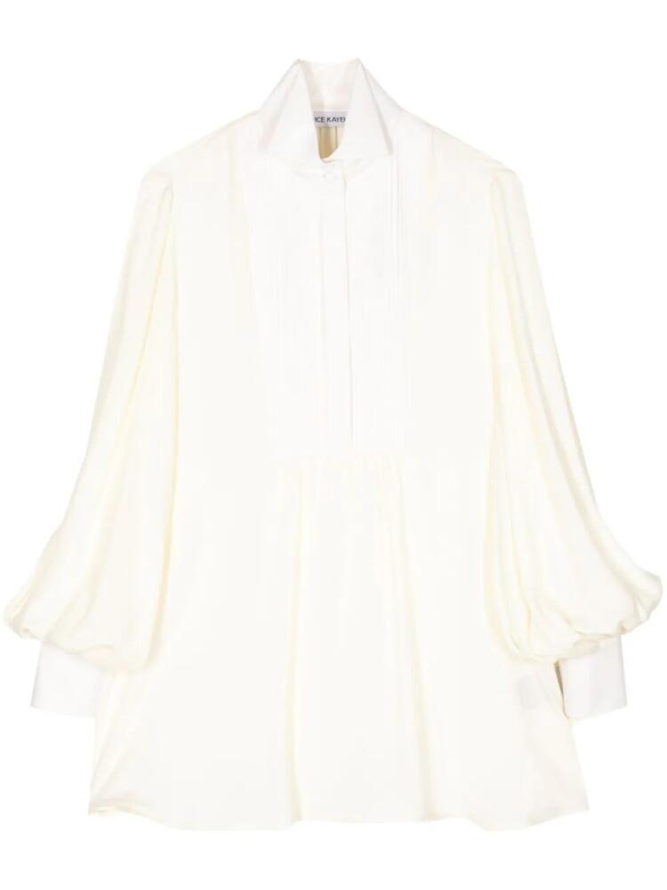 Dice Kayek wingtip-collar silk shirt - White Cover