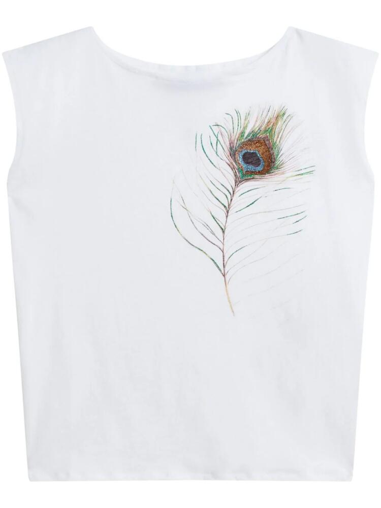 agnès b. Colisée cotton tank top - White Cover