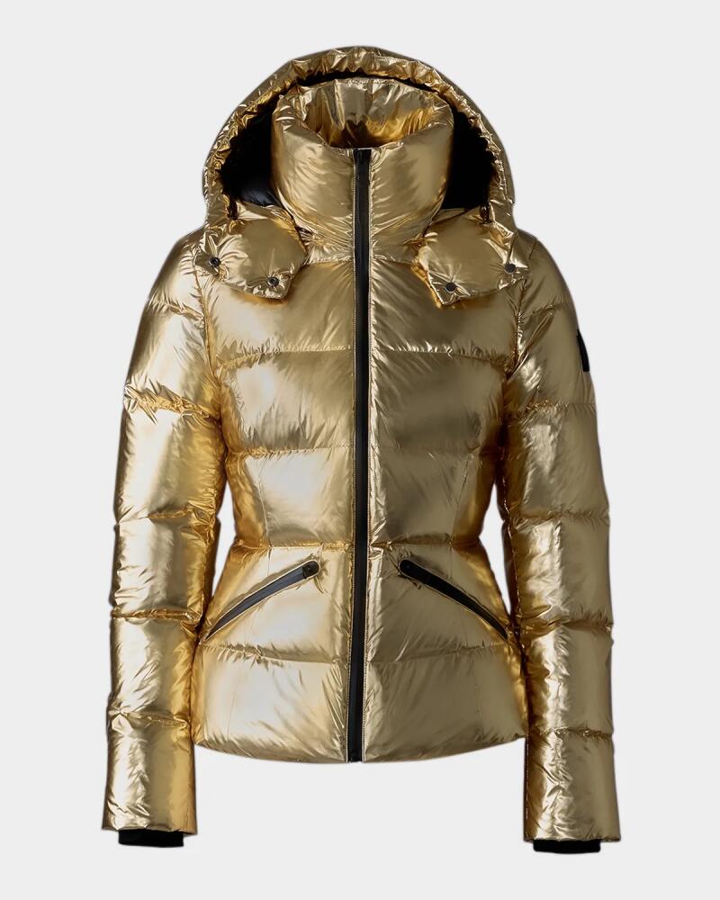 Mackage Madalyn Metallic Down Puffer Jacket with Hood Cover