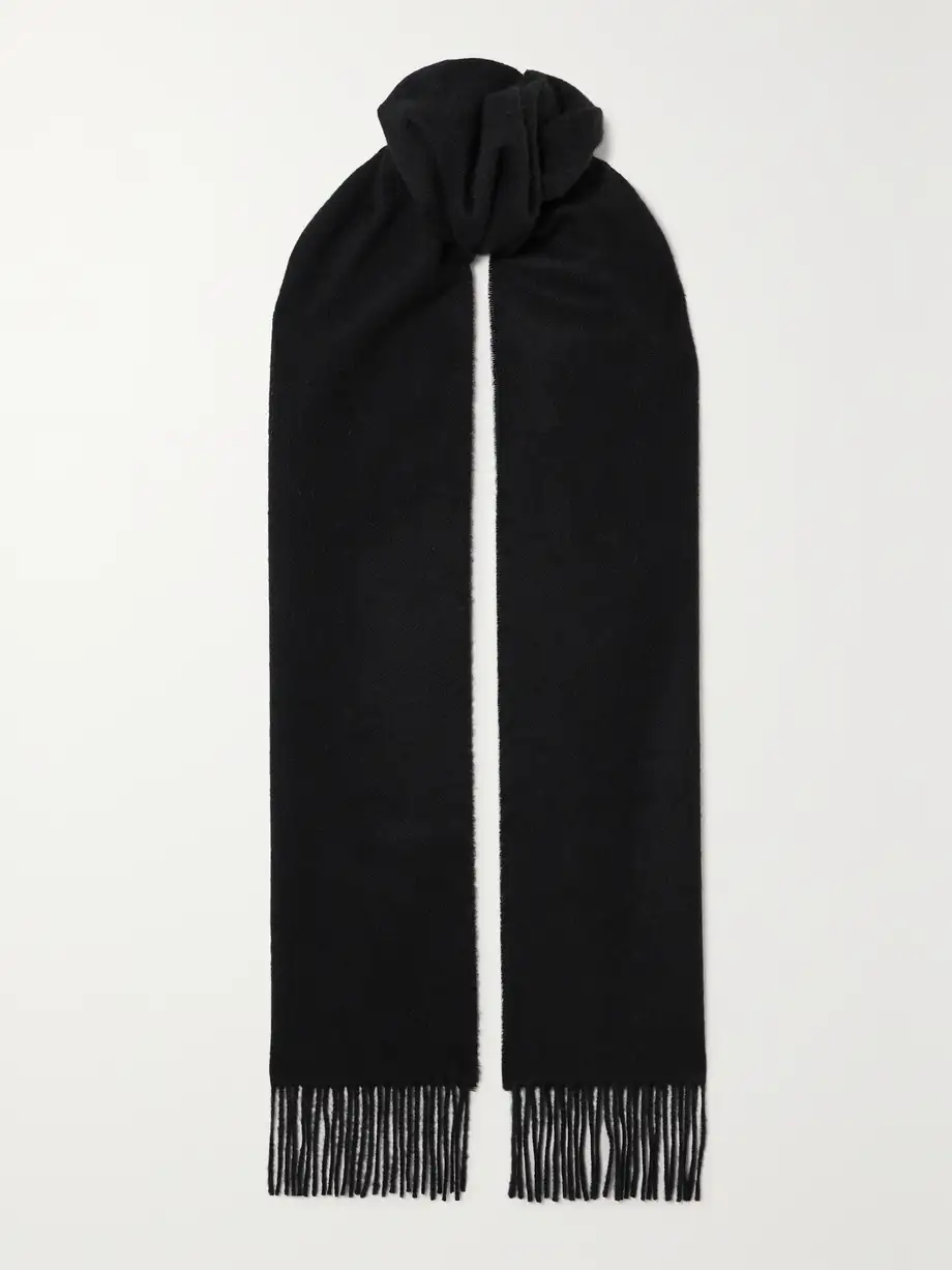 Johnstons of Elgin - Fringed Cashmere Scarf - Black Cover