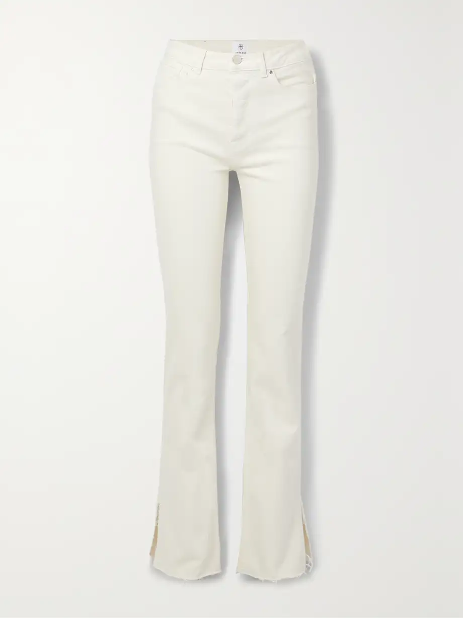 Anine Bing - Roxanne Frayed High-rise Bootcut Jeans - Ivory Cover