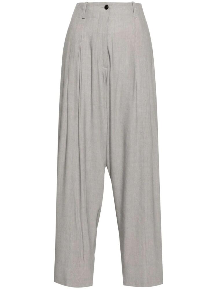 QUIRA pleat-detail wide-leg trousers - Grey Cover