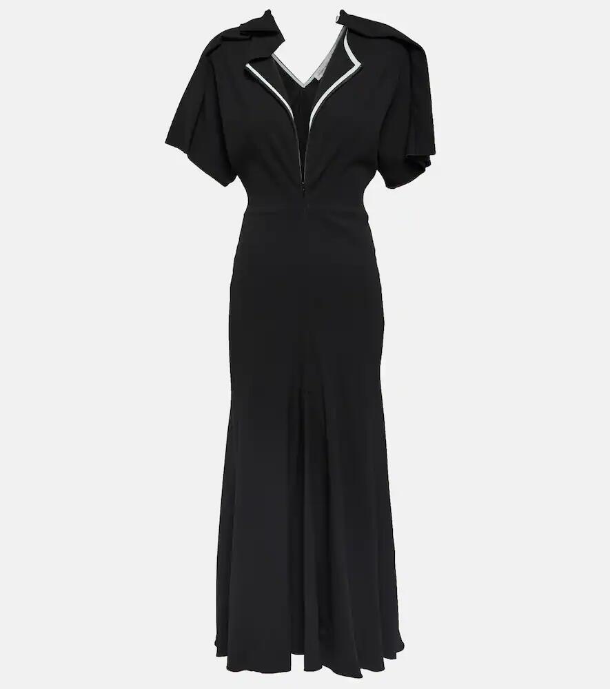 Victoria Beckham Asymmetric wool-blend crêpe maxi dress Cover