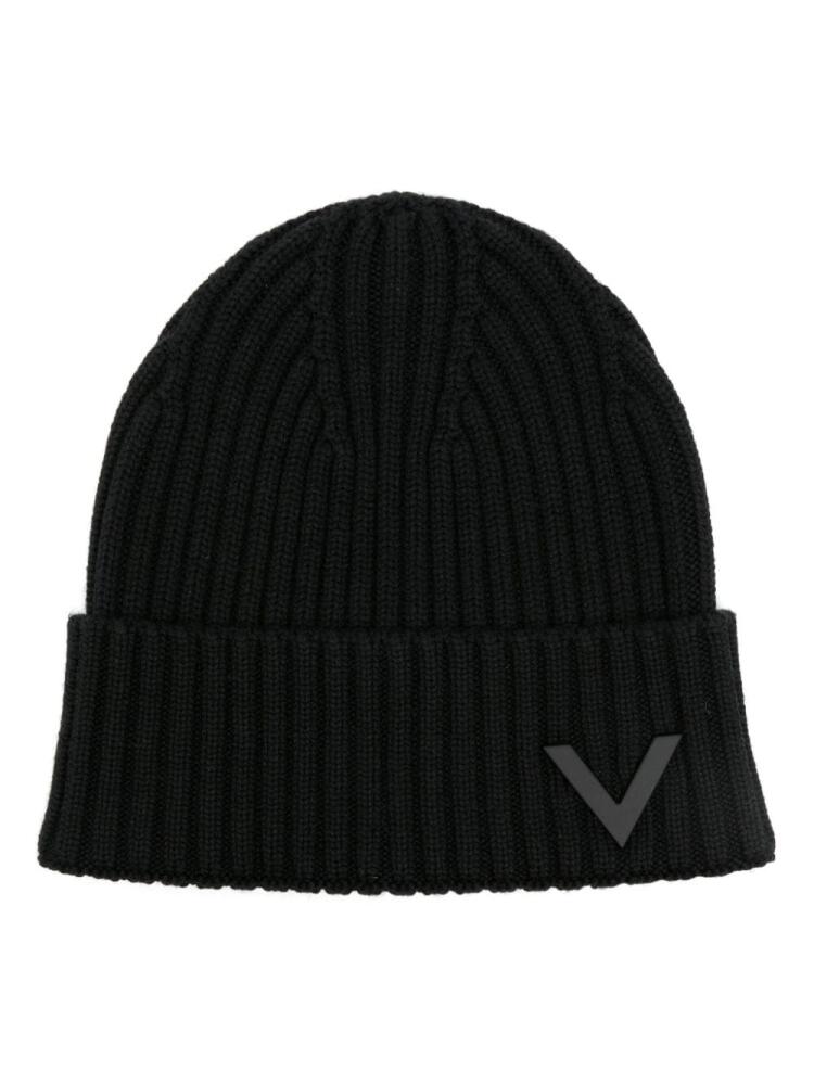 Valentino Garavani VLogo ribbed beanie - Black Cover