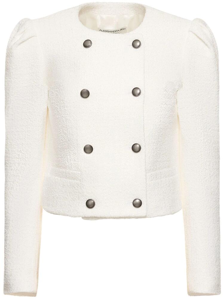 ALESSANDRA RICH Double Breasted Tweed Bouclé Jacket Cover