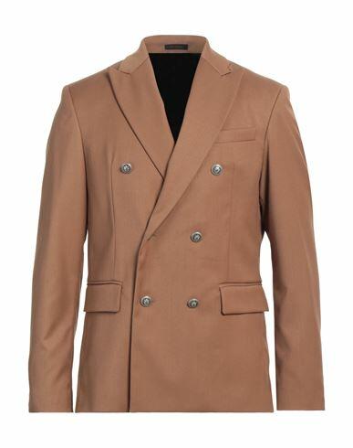 Officina 36 Man Blazer Camel Polyester, Viscose, Elastane Cover