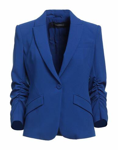 Patrizia Pepe Sera Woman Blazer Bright blue Polyester, Elastane Cover