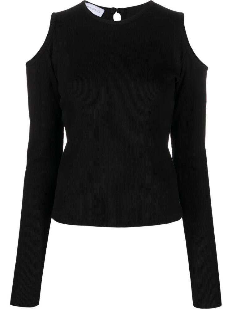 Ioana Ciolacu cut-out cold-shoulder top - Black Cover