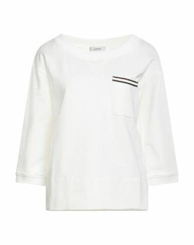 Alpha Studio Woman Sweatshirt White Cotton, Elastane Cover