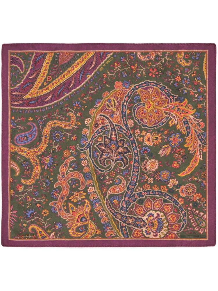 ETRO paisley-print silk pocket scarf - Red Cover