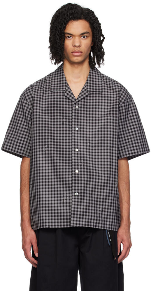 MASTERMIND WORLD Black & Gray Check Shirt Cover