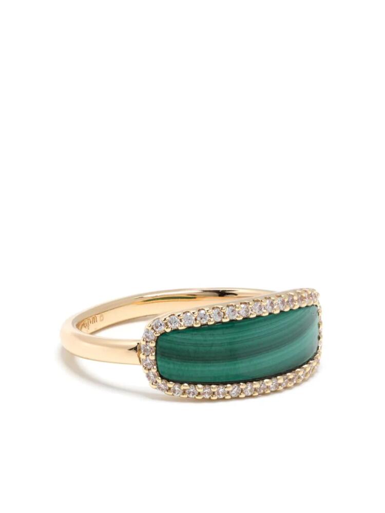 APM Monaco 18kt gold plated malachite ring - Green Cover