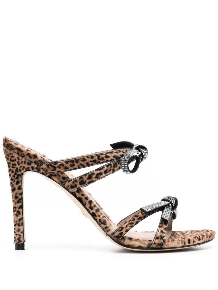 Stuart Weitzman 100mm leopard-print mules - Brown Cover