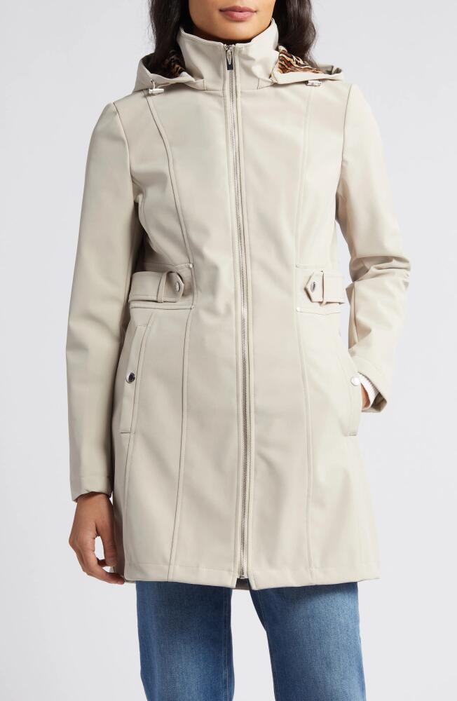 Via Spiga Water Repellent Hooded Softshell Jacket in Almond Cover