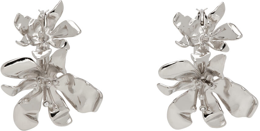 Acne Studios Silver Flower Hoop Earrings Cover