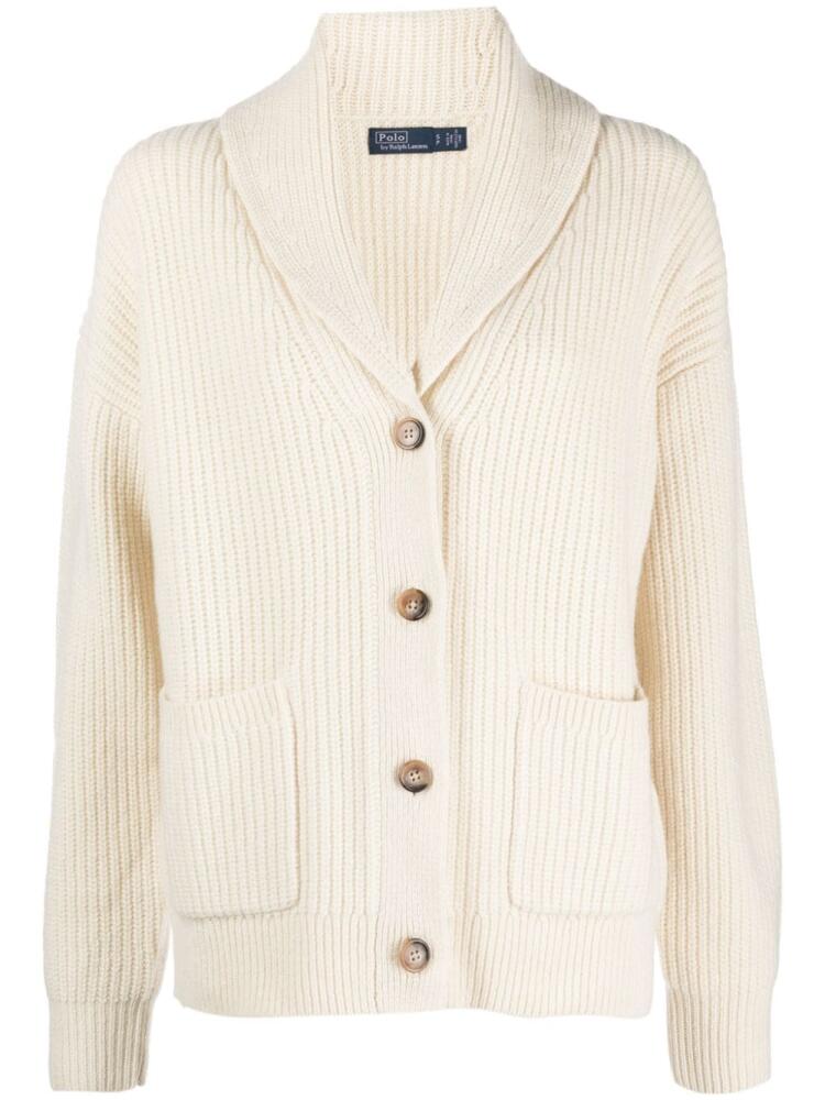 Polo Ralph Lauren shawl-collar chunky-knit cardigan - White Cover