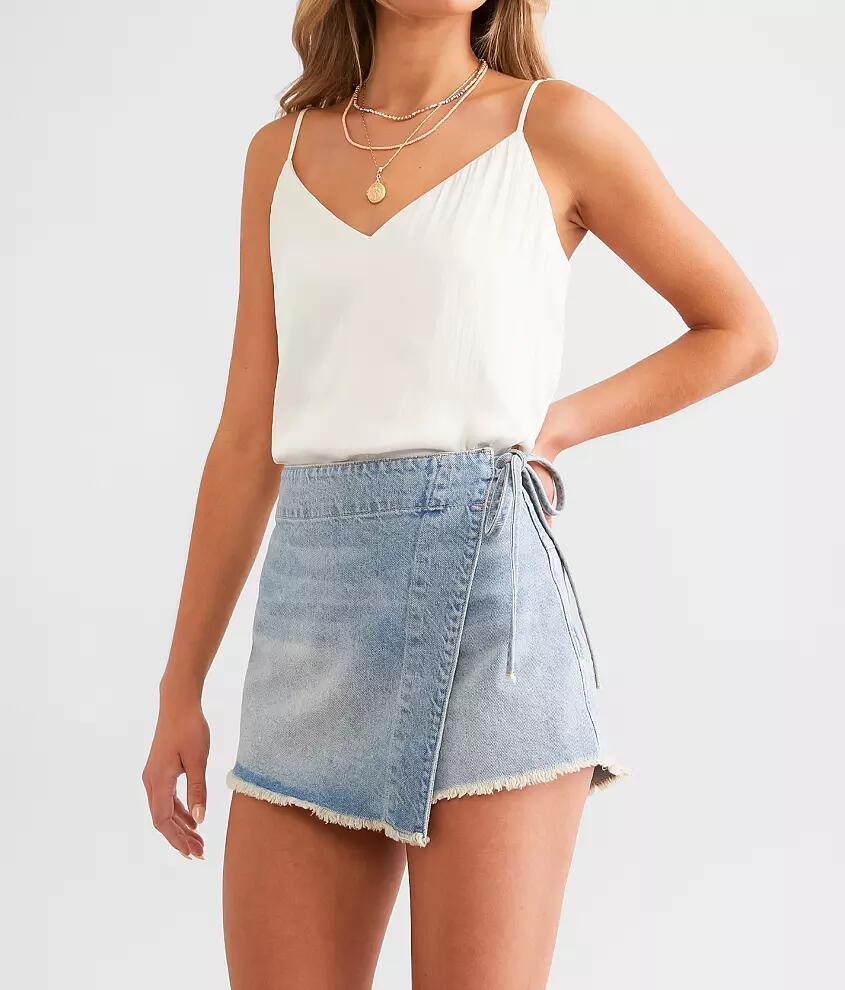 Free People Emmy Denim Wrap Skort Cover