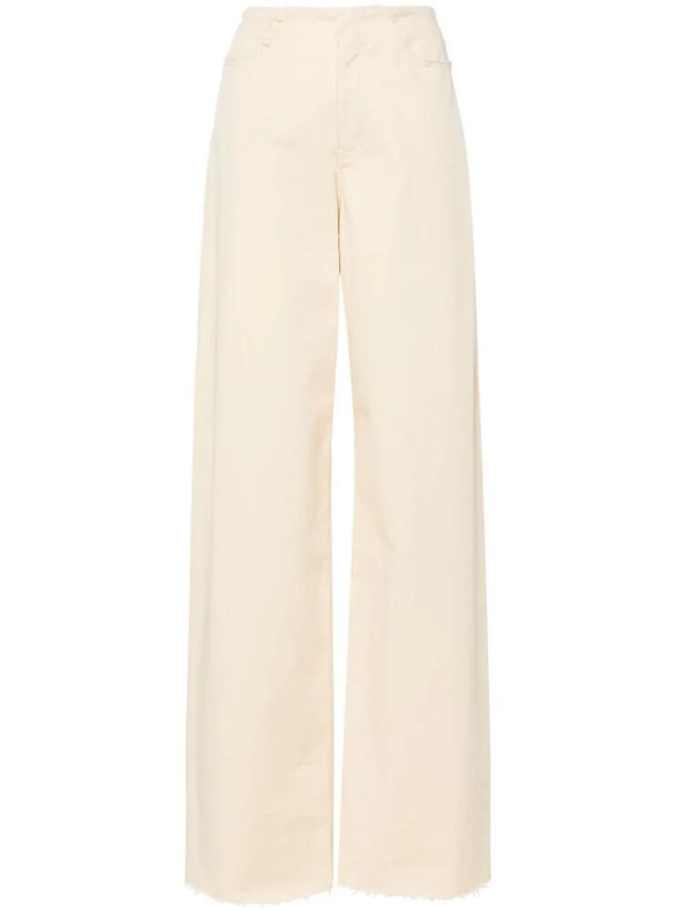 MM6 Maison Margiela distressed wide-leg trousers - Yellow Cover