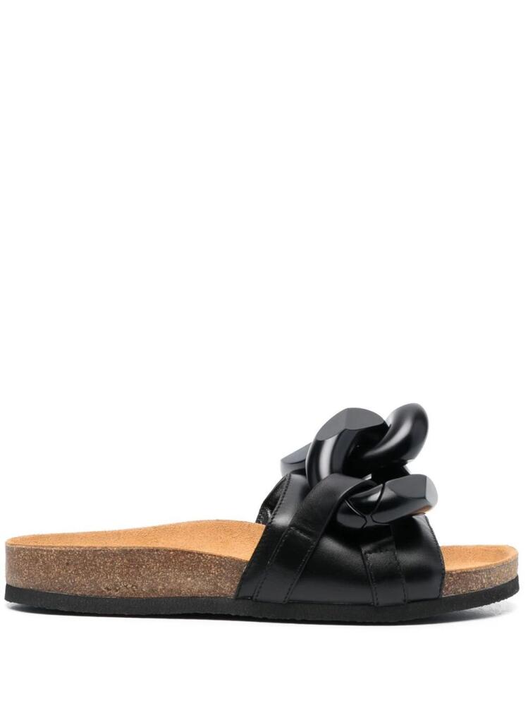 JW Anderson chain-link detail slides - Black Cover