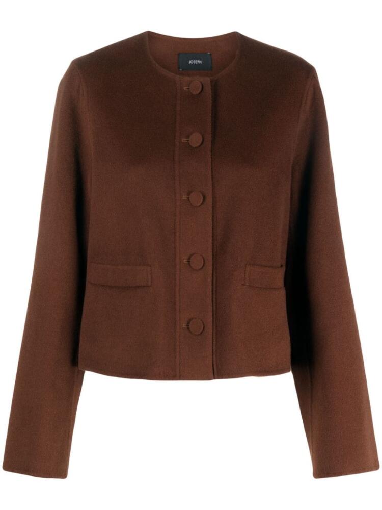 JOSEPH Jerome button-up jacket - Brown Cover