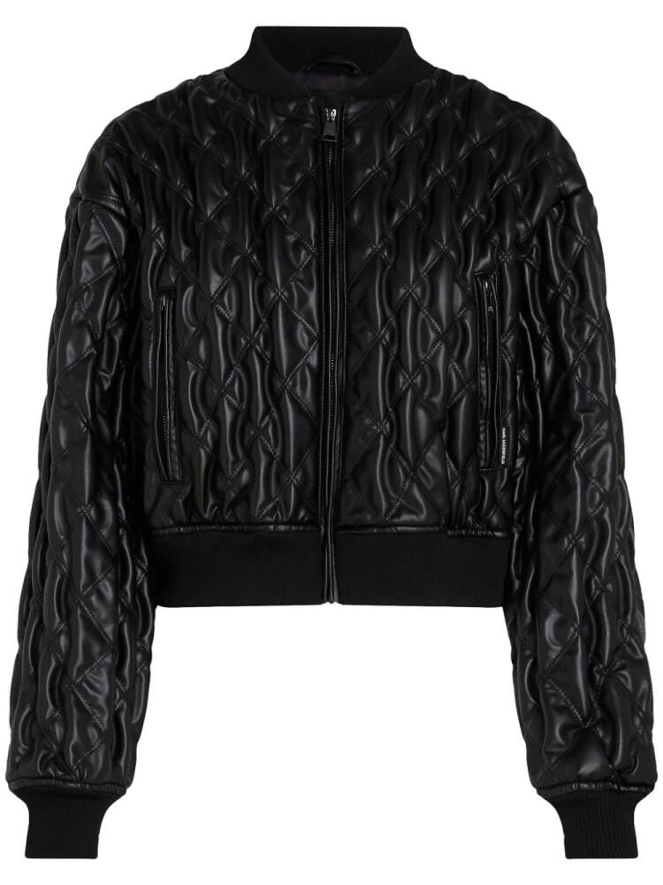 Karl Lagerfeld quilted bomber jacket - Black Cover