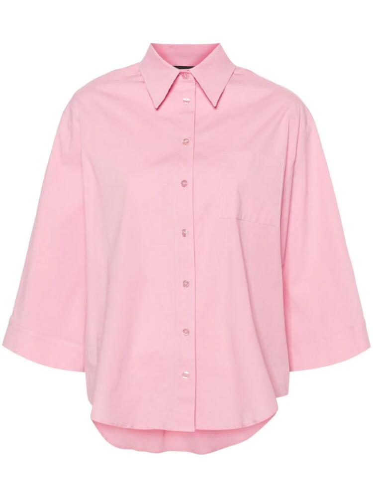 Federica Tosi straight-collar cotton shirt - Pink Cover