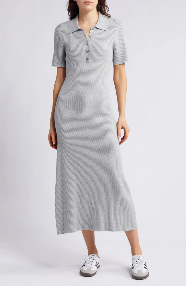 Treasure & Bond Polo Rib Cotton Blend Sweater Dress in Grey Heather Cover