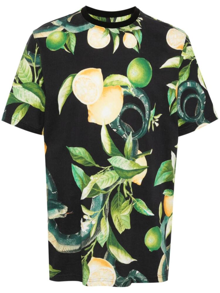 Roberto Cavalli Lemon-print cotton T-shirt - Black Cover