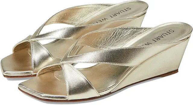 Stuart Weitzman Miami 50 Wedge Slide (Platino) Women's Shoes Cover