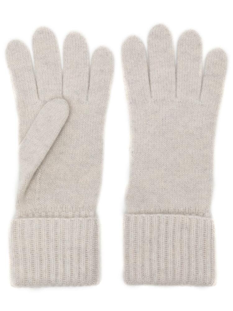 N.Peal ribbed organic cashmere gloves - Grey Cover