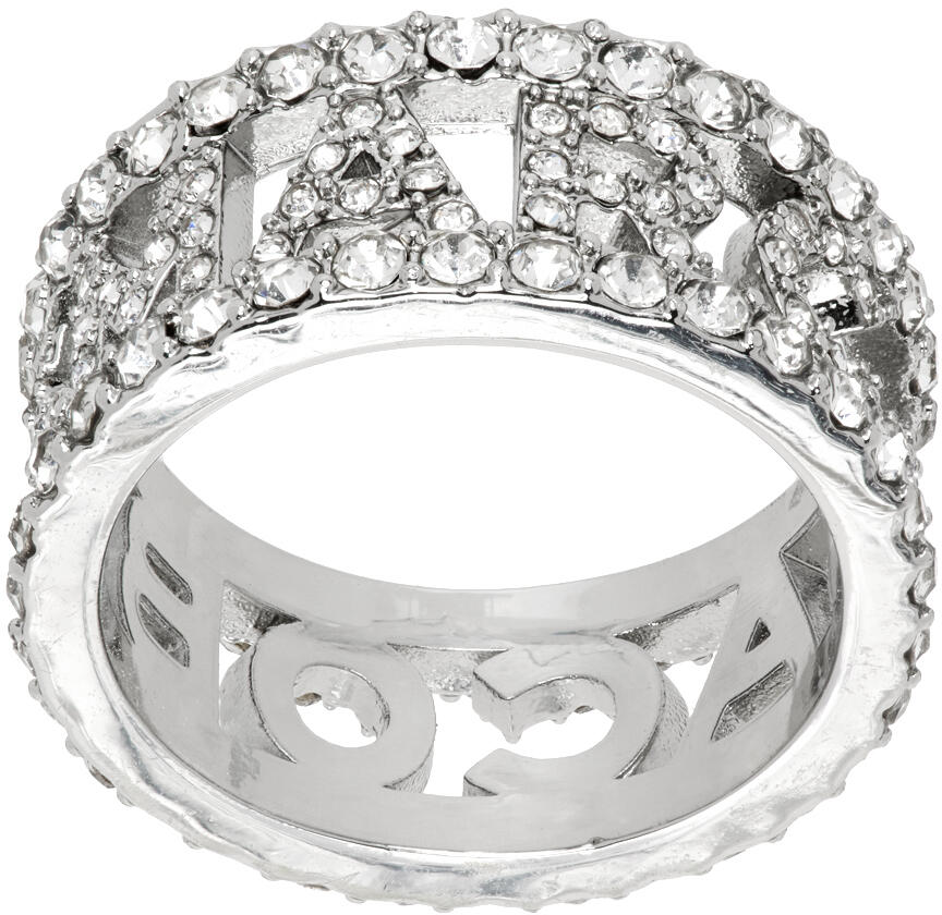 Marc Jacobs Silver 'The Monogram Pavé' Ring Cover