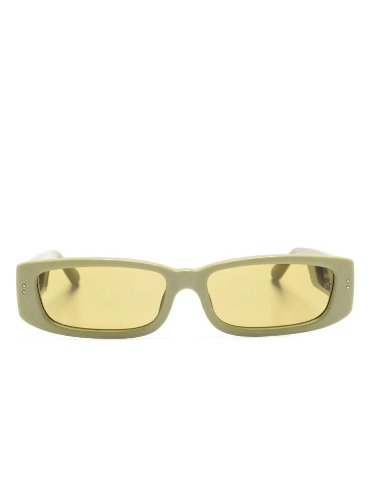 Linda Farrow Talita rectangular-frame sunglasses - Green Cover