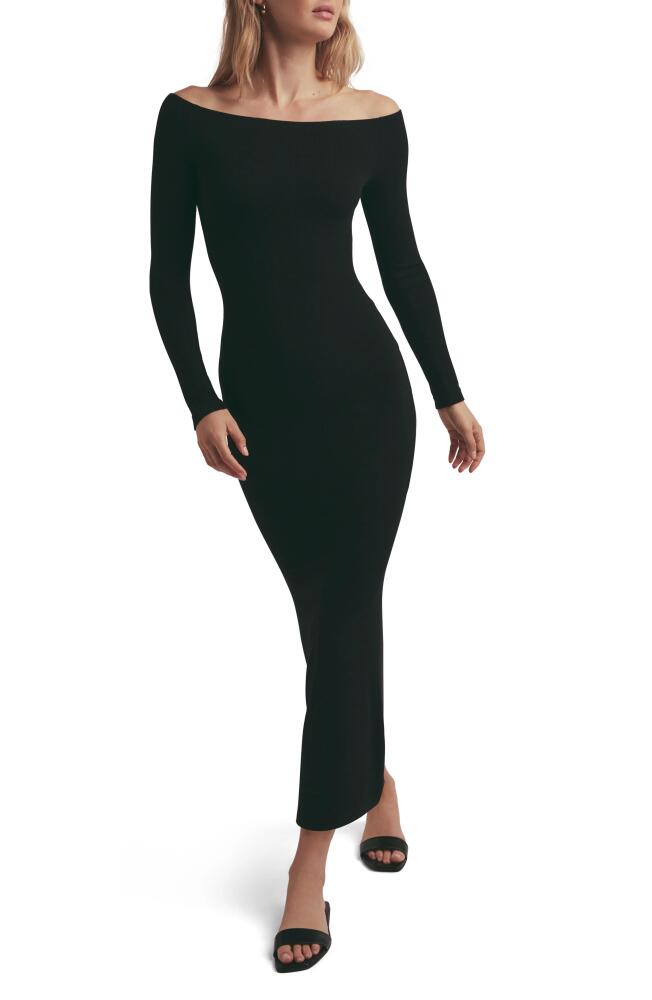 Favorite Daughter The Sara Off the Shoulder Long Sleeve Maxi Dress in Black Cover