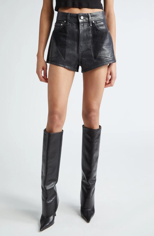 Dion Lee Laminated Denim Shorts in Black Cover