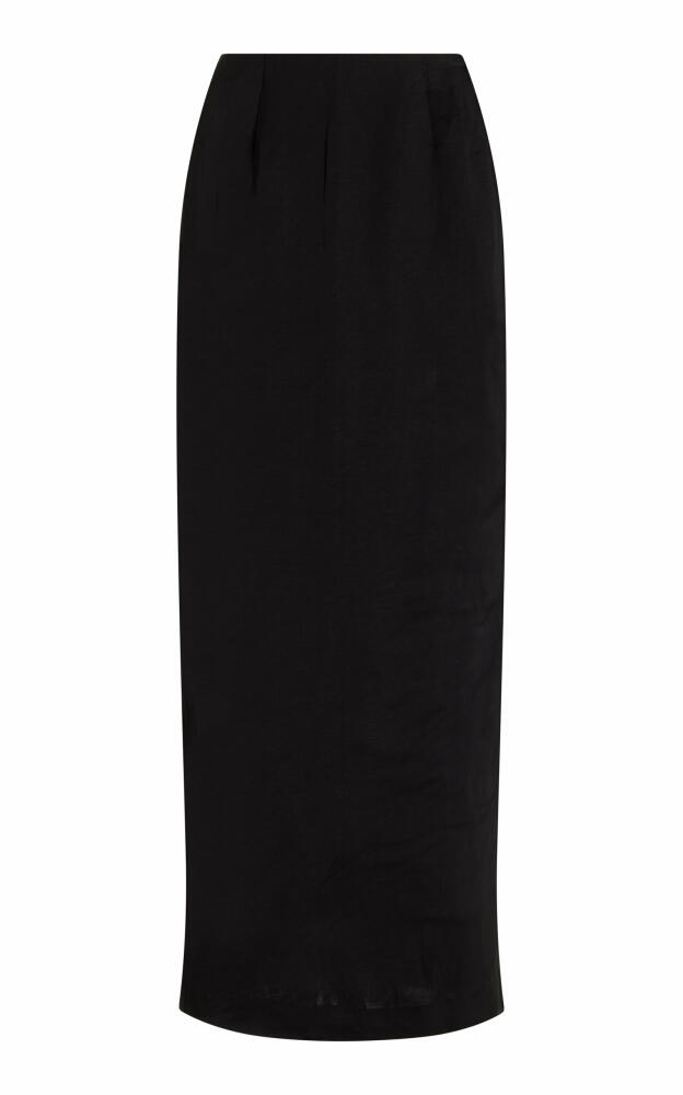 Posse - Gigi Linen-Blend Maxi Skirt - Black Cover