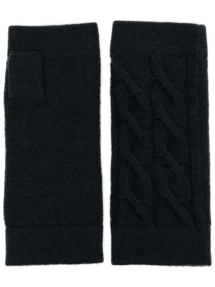 N.Peal cable-knit fingerless gloves - Blue Cover