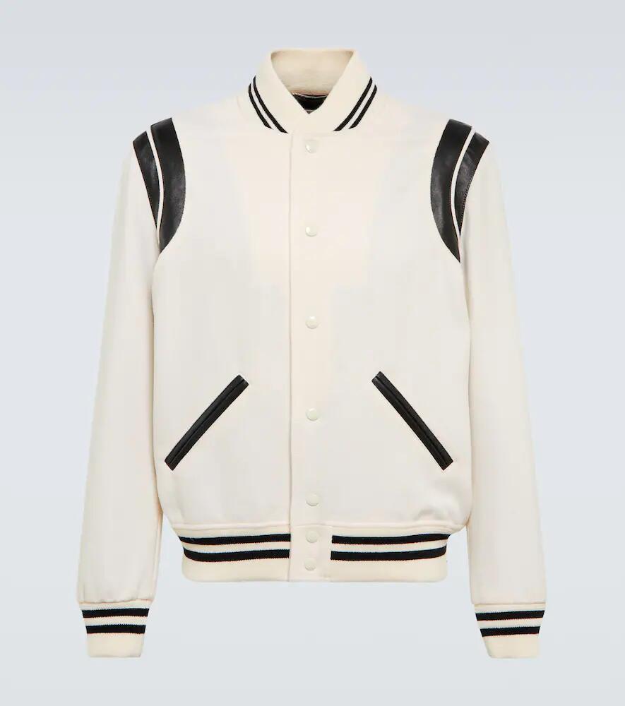 Saint Laurent Teddy wool-blend varsity jacket Cover