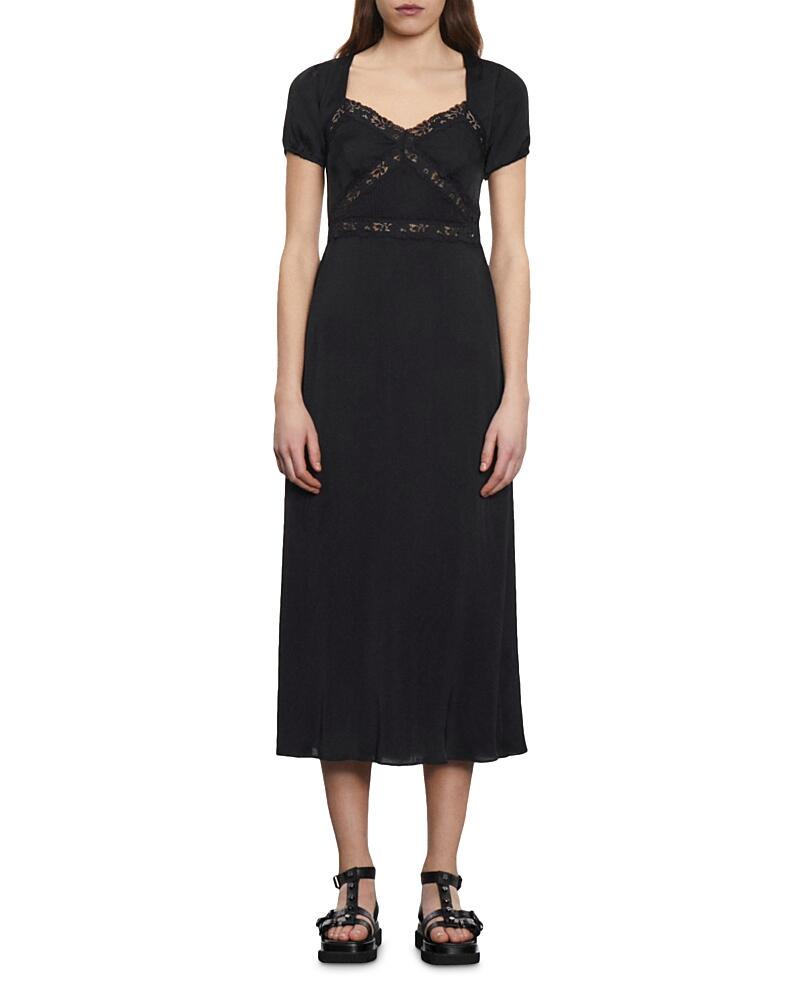 The Kooples Lace Trim Midi Dress Cover