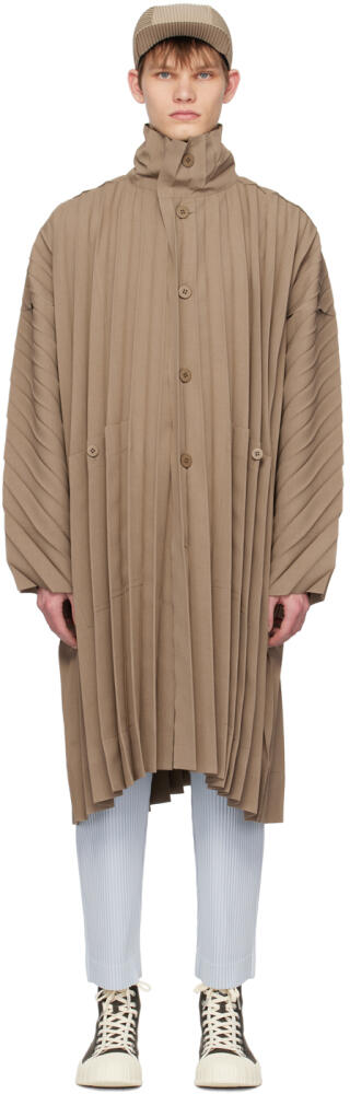 HOMME PLISSÉ ISSEY MIYAKE Brown Edge Coat Cover