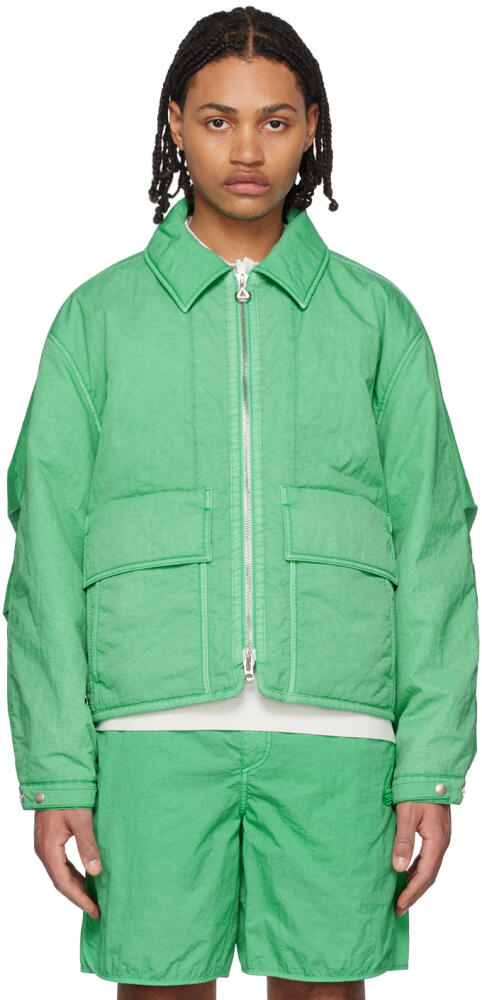 Solid Homme Green Garment-Dyed Jacket Cover