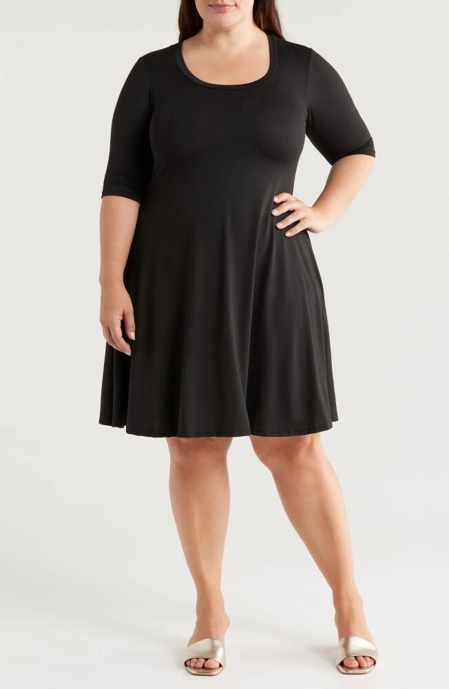 24seven Comfort Apparel Scoop Neck Jersey Dress in Black Cover